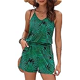 MISFAY Womens Summer Loose V Neck Spaghetti Strap Short Jumpsuit Rompers 2026