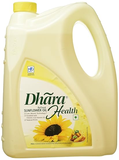 Dhara Refined Sunflower Oil, 5L