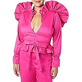 Making The Cut Womens Ruffle Long Sleeve Tie Front Jacket