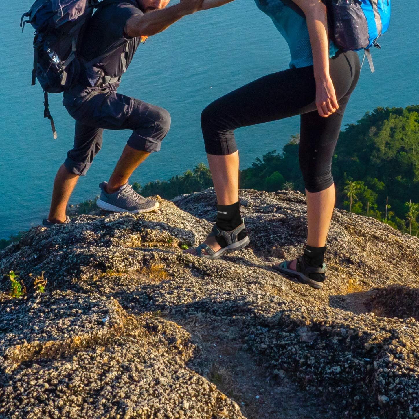 Copper Compression Lace Up Ankle Brace - Guaranteed Highest Copper Lace Up Ankle Braces for Men and Women with Infused Fit. Basketball, Volleyball, Sprained Ankle Stabilizer and Support Wrap Guard: Health & Personal Care