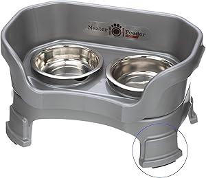 Neater Feeder Deluxe with Leg Extensions (Small, Gunmetal Grey)