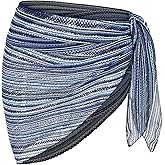 ZAFUL Crochet Sarong Coverups for Women Beach Vacation Starfish See Thru Tie Side Bathing Suit Cover Up Mini Skirt