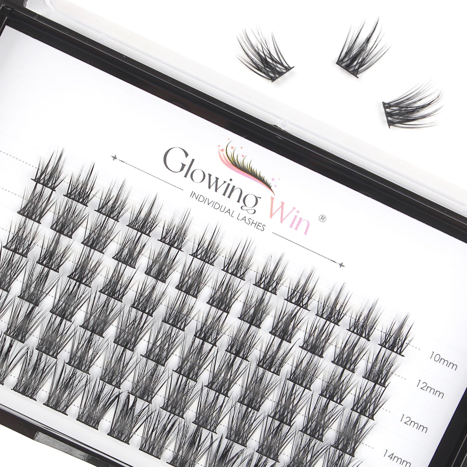 Glowingwin Individual Lashes Manga Cluster Lashes Natural Look 10-16mm Mixed 72 PCS Anime Lashes Extensions Wispy individual Eyelashes Cluster Reusable DIY Eye Lashes At Home — image 1
