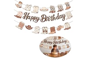 Ryetvok Western Cowboy Birthday Party Decorations,3 Pcs Pre-Strung Banner Cowboy Boot Garland Wild West Rodeo Decor, For Boys