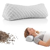 LUMVORA Buckwheat Cervical Pillow, Adjustable Neck Support Pillow for Sleeping, Organic Buckwheat Hull Pillow, Firm Breathable Neck Roll Pillow with Removable Cover for Back and Side Sleepers