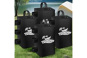 TOOKNIN Canopy Tent Weight,88 LBS Canopy Weights Water Bags, Gazebo Weights Heavy Duty Leg Weights for Pop Up Canopies Outdoor Shelter Umbrella Pool Ladder,Set of 4, Black