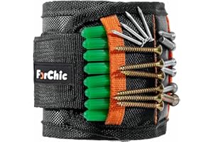 FORCHIC Magnetic Wristband with 15 Strong Magnets, Stocking Stuffers Gifts for Men, Unique Cool Tool, Birthday Christmas Gifts for Men, DIY Handyman, Father/Dad, Husband, Boyfriend, Him, Women