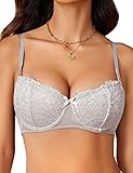 Avidlove Women's Sexy Lace Bra Sheer Balconette