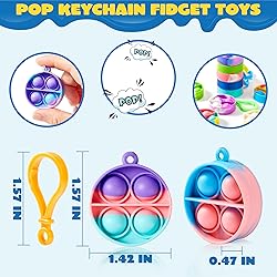 JOYIN Round Pop Fidget Keychain Mini Fidget Toys