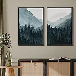 MUDECOR Framed Canvas Print Wall Art Set Misty Pine