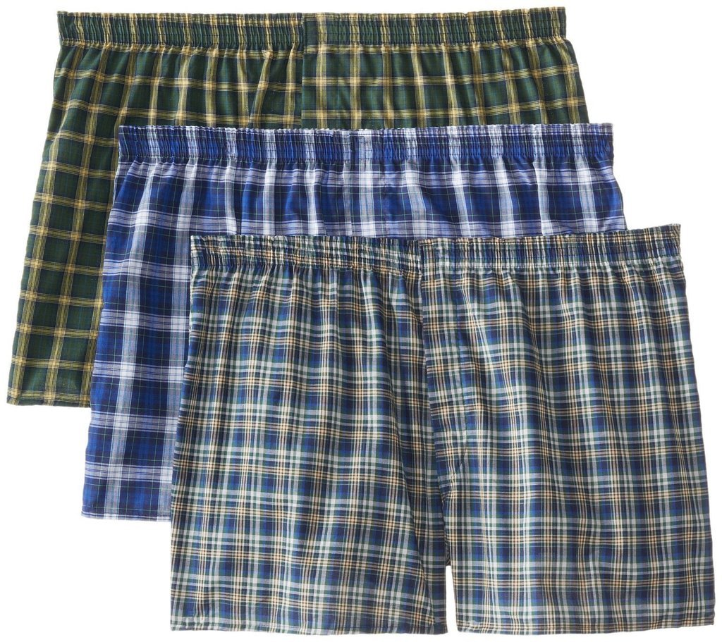 Fruit of the Loom Boys' Tartan Woven Boxer (Pack of 3)
