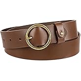 Levi's Women's Round Circle Buckle Casual Leather Jean Belt