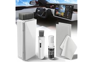 MAXSURE Car Screen Cleaner, Touch Screen Cleaner Spray/Wipe/Detailing Brush/Microfiber Cloths Kit for Tesla Model 3/Y Jeep BMW Honda Benz Chevy etc Car Dashboard Car Display and Laptop, Pad, Phone,Grey