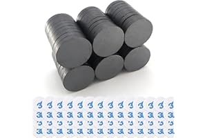 BURNUR Ceramic Magnets with Adhesive Backing - 54 PCs 1 inch (25 x 4 mm) Round Disc Magnets - Peel & Stick Circle Magnet - Small Ferrite Craft Magnets with 3M Dots