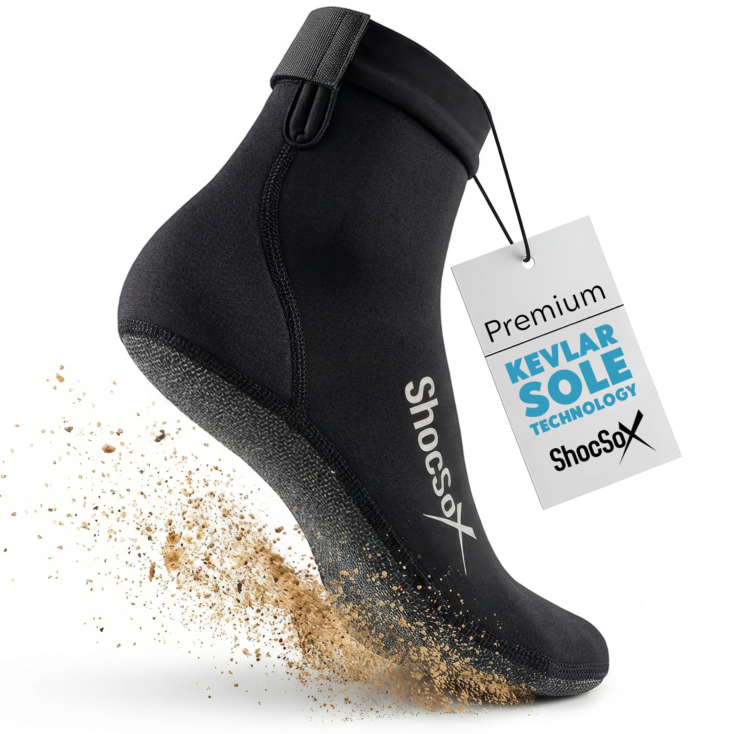 Photo 1 of ShocSox Beach Volleyball & Sand Soccer Socks No-Holes Guaranteed Soles for Maximum Protection(US, Alpha, Large, Regular, Regular, Old Black)