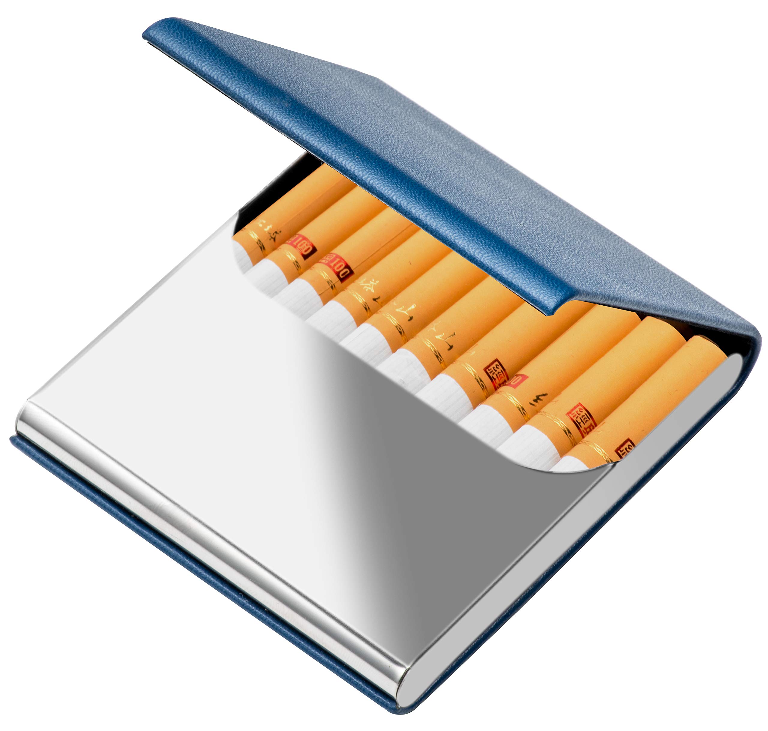 Photo 1 of Ultrathin Design Pocket Carrying Cigarette Box Case for Hold 10 Regular Size (Blue)