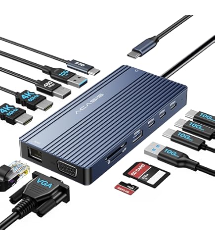 Amazon.com: USB C Docking Station Dual Monitor, 14 in 1 USB C Hub