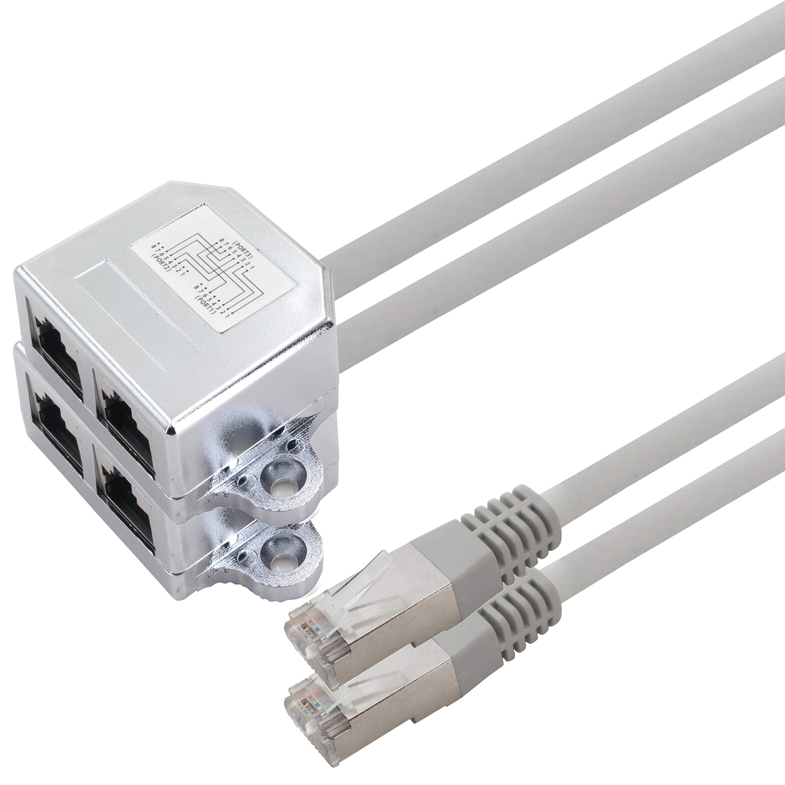1aTTack.de Cat. 5e patch cable adapter network cable splitter telephone/Ethernet 0 1 m 2 pieces