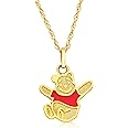 Disney Classics 14k Gold Pendant Character Necklaces - Princess Ariel, Simba, Winnie the Pooh, Frozen Snowflake, Dumbo, Mickey Mouse, Donald Duck, 101 Dalmatians, Pluto, 18'' Chain, Officially Licensed