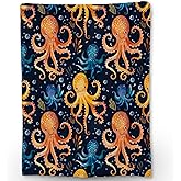 Ti Caldi Cute Octopus Blanket, Soft Warm Lightweight Flannel Throw Blanket for Couch, Bed, Travel & Outdoor, Cozy Fuzzy Blankets for Adults Kids, Home Decor 60×50 in
