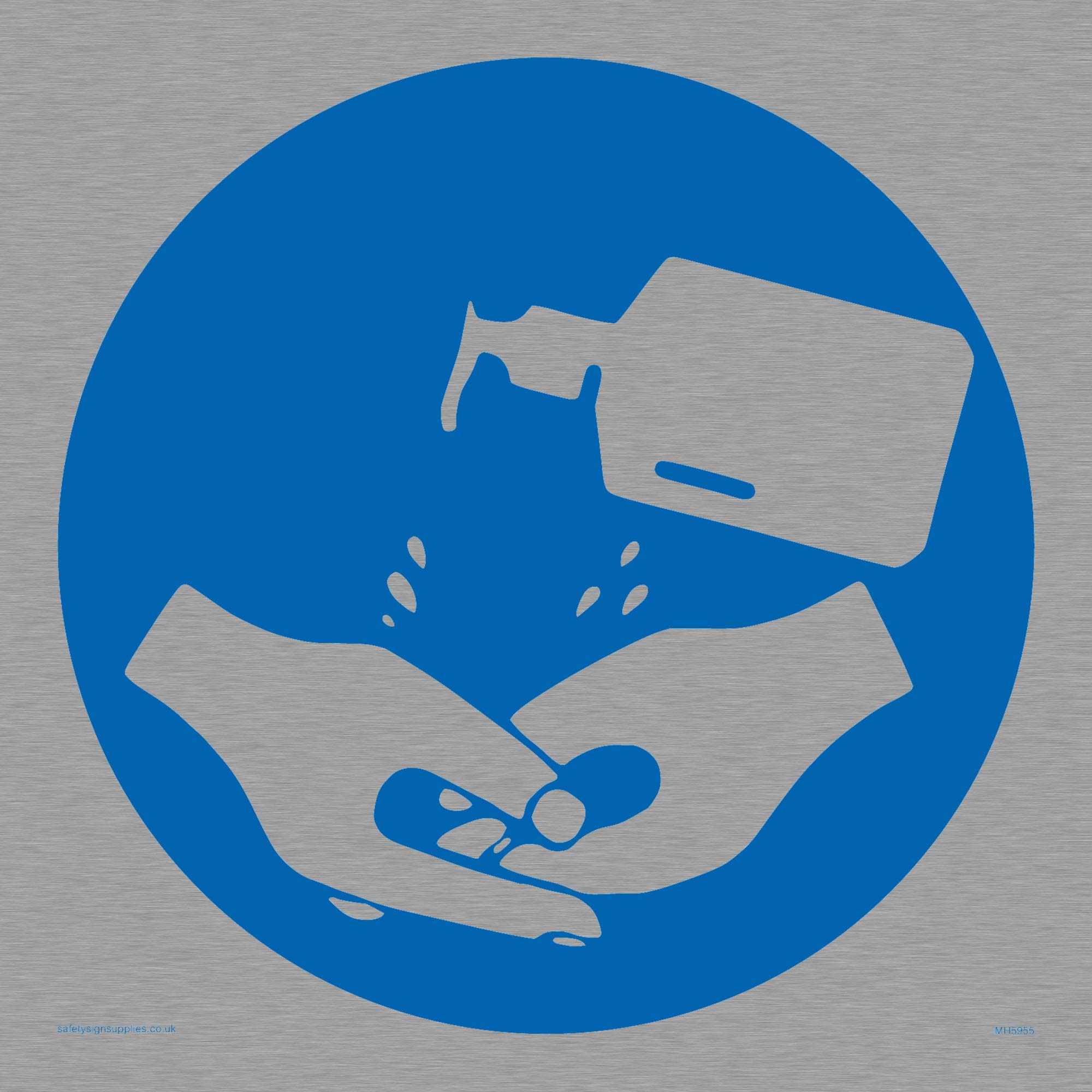 Viking Signs Hand sanitiser symbol sign - Stainless Steel 1mm