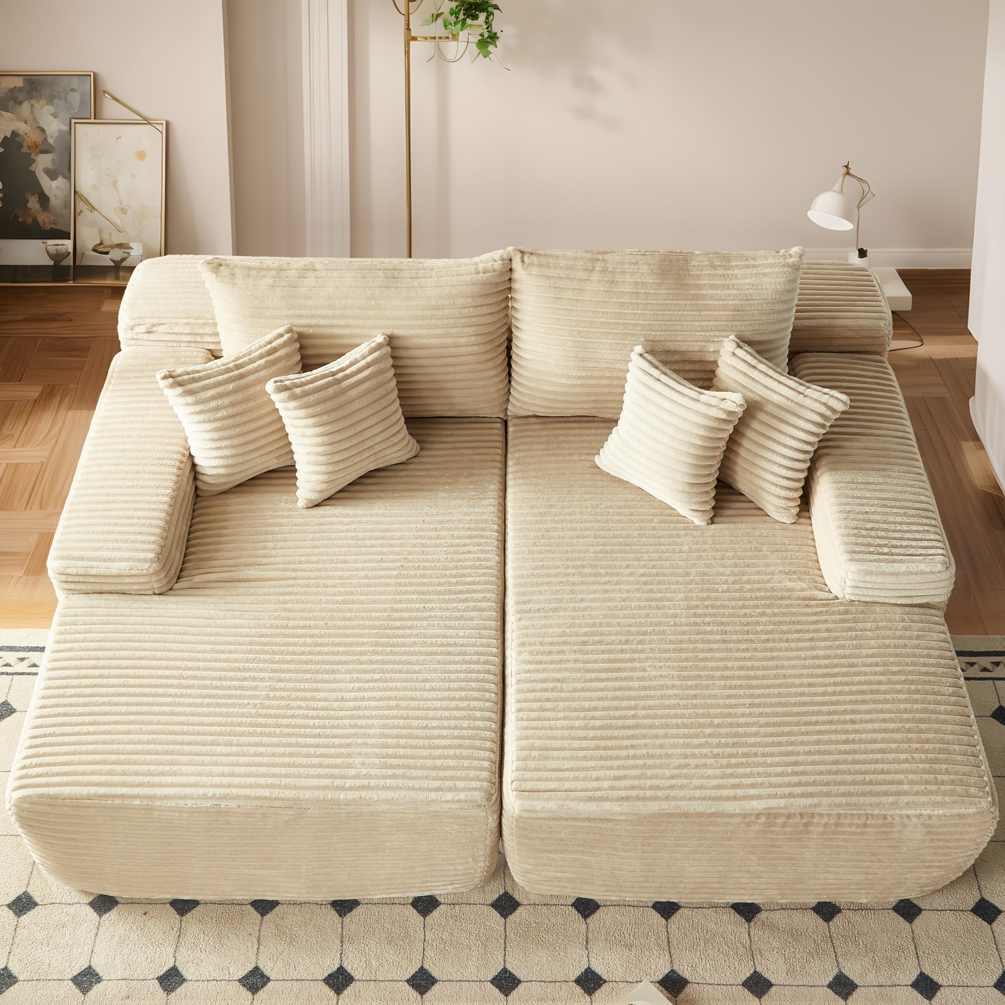 ovios 81" Oversized Sectional Double Lounge Chaise