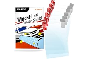 MASIGO Windshield Sticker Applicator – 6 Pack, 4 x 6 Inch Heat-Resistant PET Film with Static Cling for Easy Car Decal Application, Removal, and Re-Application