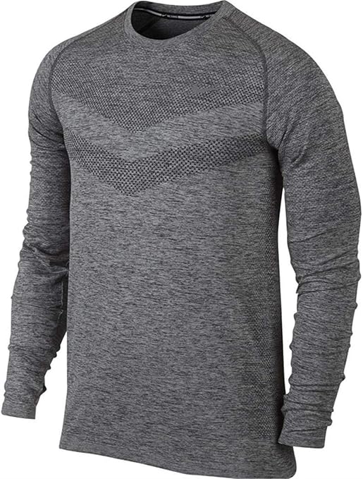 Amazon.com: Nike Dri-FIT Knit Long-Sleeve Men's Running Shirt (Large, Dark Grey/Heather 