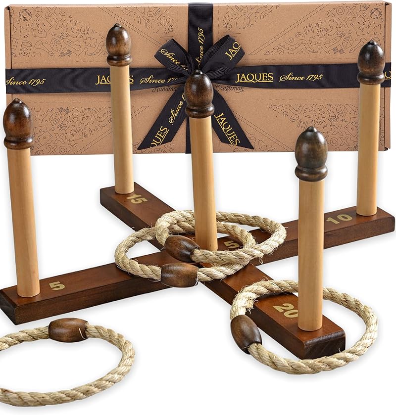 Jaques of London Original Compact Garden Quoits Luxury Set - Family Fun