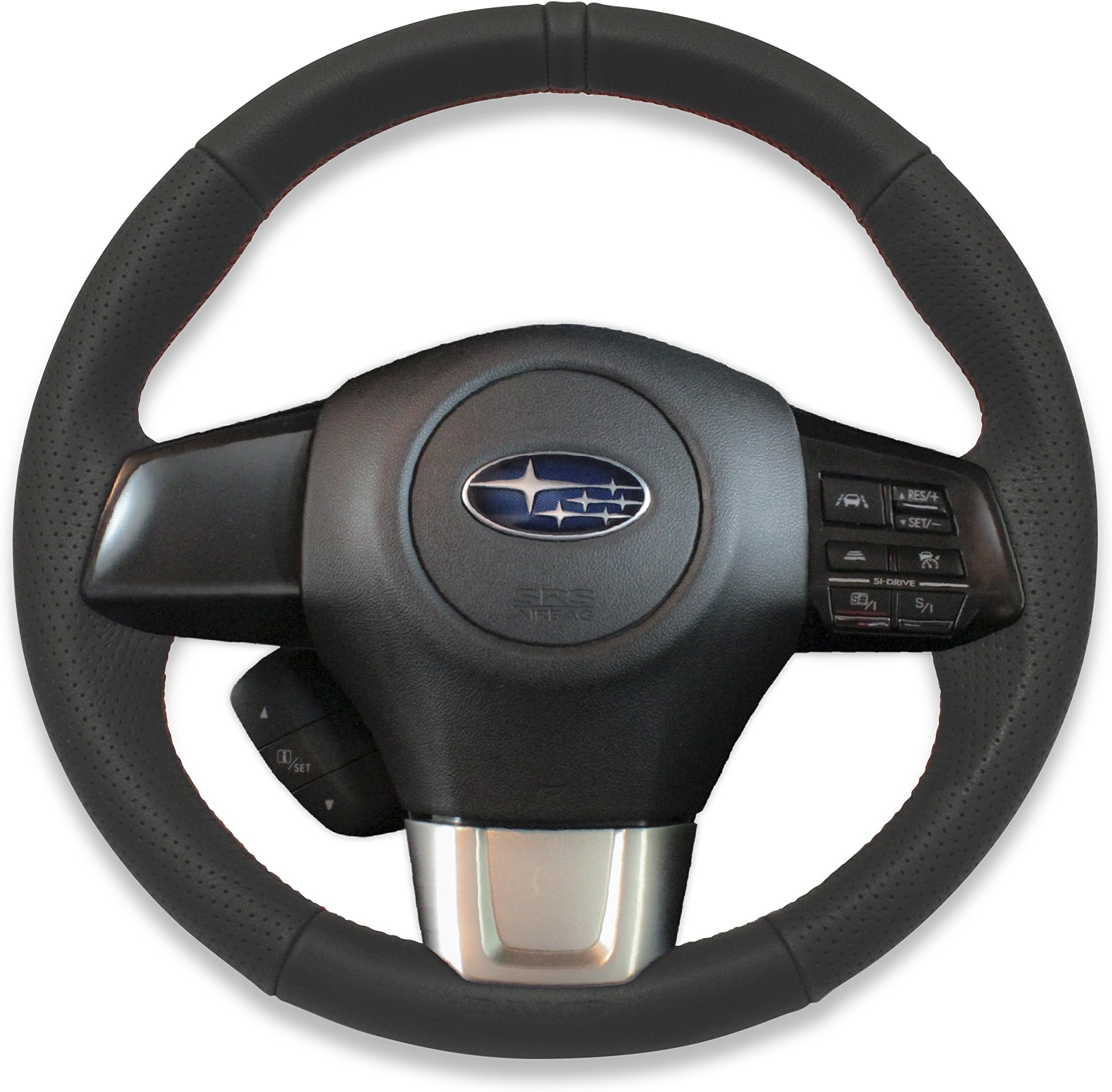 DAMD steering SS360-RS Narrow Black Leather × red stitch SS360RS-NR