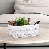 Woodluv Storage Baskets Woven White Medium with Removable Liner view 5