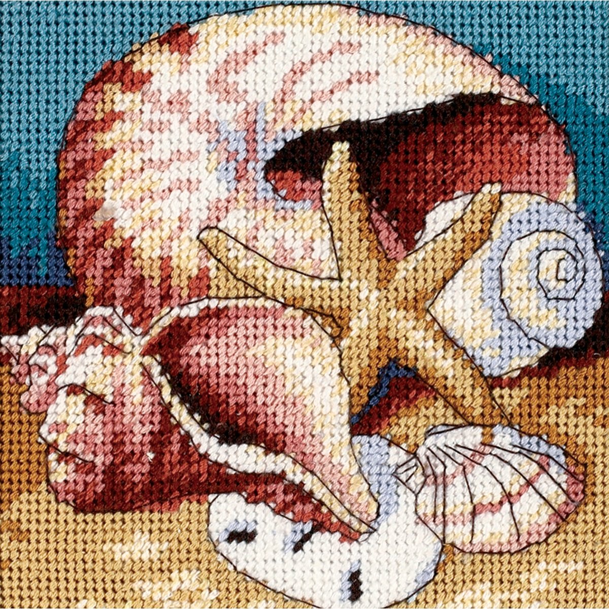 Dimensions Shell Collage, Cotton, Multi-Colored