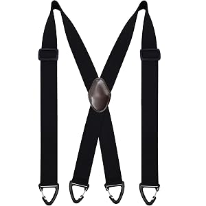 ZEAIFROOG X-Type 1.5-Inch Wide Suspenders for Men With 4 Hooks