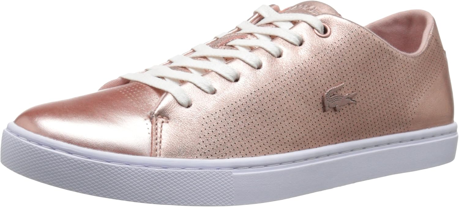 lacoste rose gold sneakers
