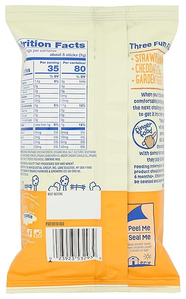 EARTH’S BEST CRUNCHY STICKS, CHEESE, .56 OZ (PACK OF 5)