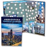 State &amp; Territory Quarter Coin Collection Book, Folding Map Holder Folder Album for 56 Quarters, Educational Numismatic Gift for Beginners &amp; Collectors, 11x17" (Coins Not Included)