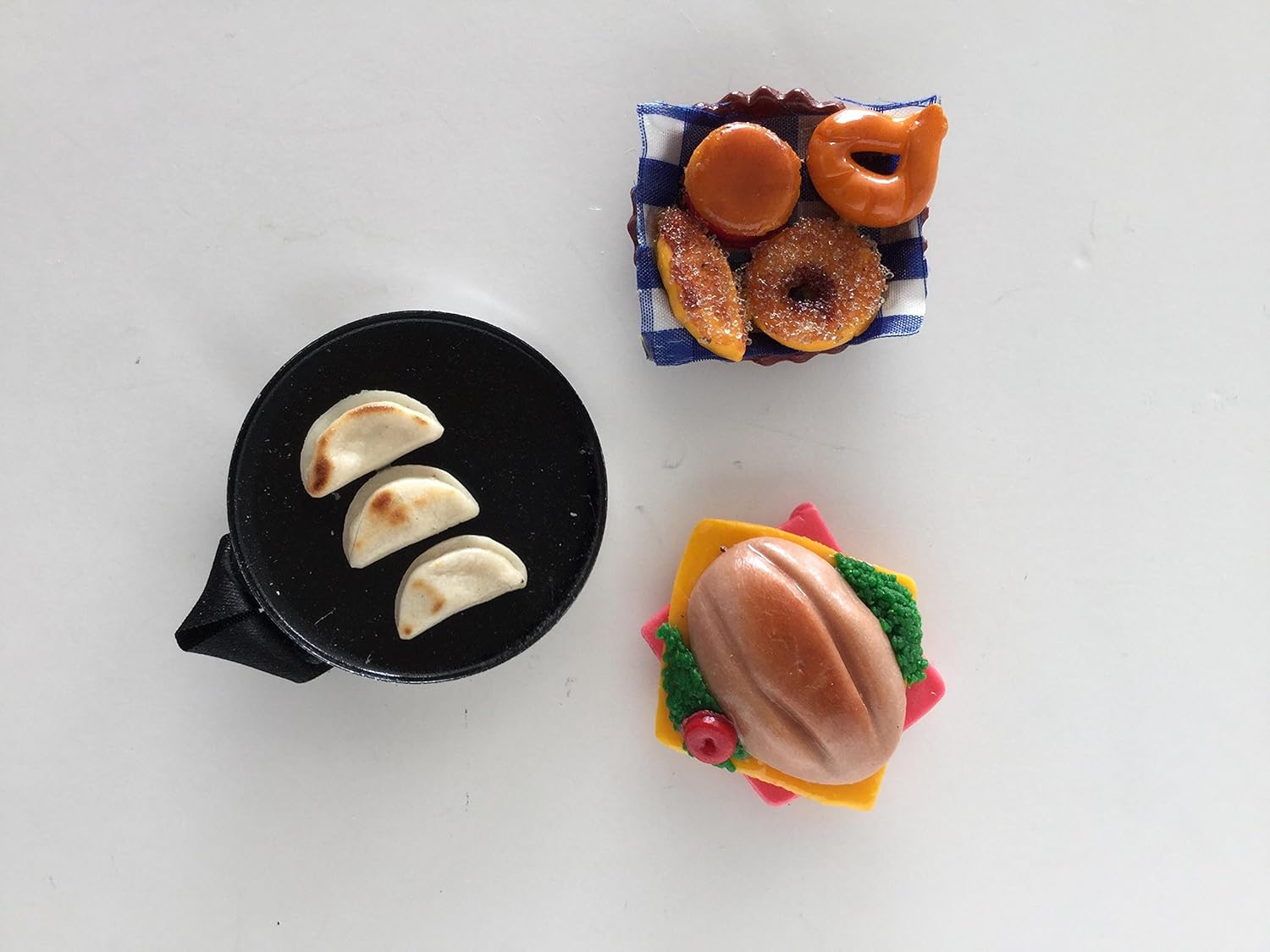 3 imanes de nevera de resina de alimentos, pan cesta, Sub ...