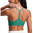 CRZ YOGA Butterluxe Womens Y Back Sports Bra - Padded Racerback Low Impact Spaghetti Thin Strap Workout Yoga Top
