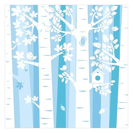 Carta Da Parati Adesiva Alberi Nella Foresta Blu Formato