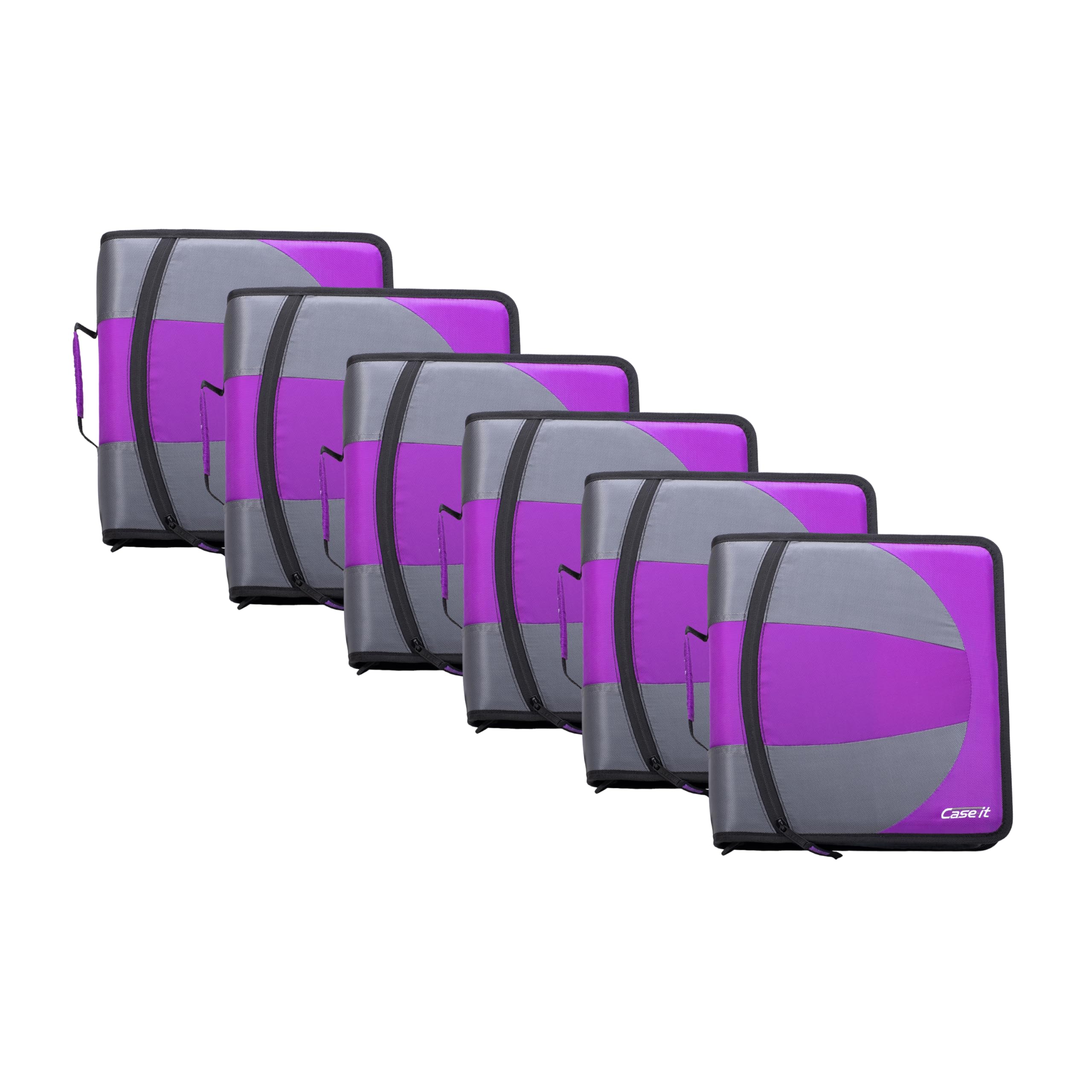 Case-it The Dual 2-in-1 Zipper Binder | Two 1.5-Inch D-Rings, 600 Sheet Capacity, Pencil Pouch & Multiple Pockets | School & Office Organizer with Shoulder Strap | Dual-101 Deep Purple | 6 Pack Image Case-it The Dual 2-in-1 Zipper Binder | Two 1.5-Inch D-Rings, 600 Sheet Capacity, Pencil Pouch & Multiple Pockets | School & Office Organizer with Shoulder Strap | Dual-101 Deep Purple | 6 Pack Image