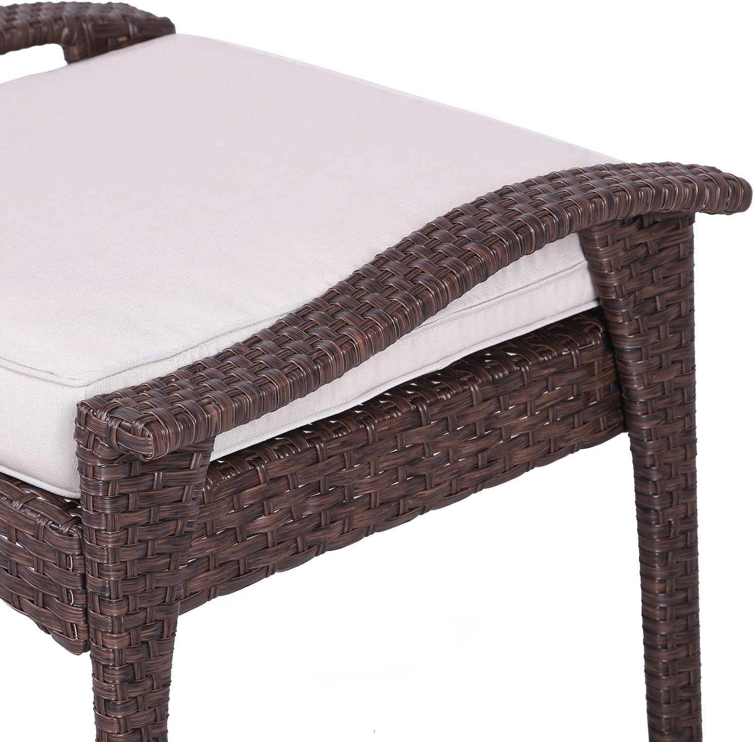 Jahrstim Outdoor Wicker Furniture 4 Piece Patio Chat Set With Water Resistant Cushions Patio Sofa Set 4 Piece Beige Amazon Co Uk Garden Outdoors