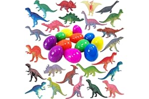 Dokeawo Easter Eggs Filled with Toys, Plastic Easter Eggs for Easter Egg Hunt, Easter Gifts for Kids, Easter Basket Stuffers 