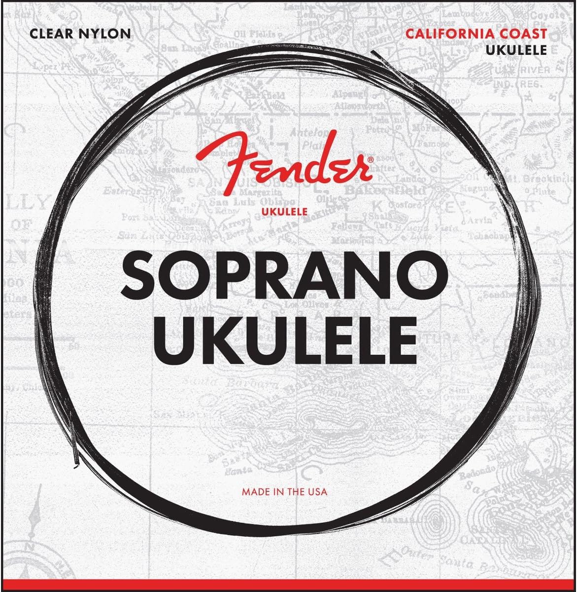 Fender California Coast Soprano Ukulele String Set, multicoloured, Soprano Ukulele Strings