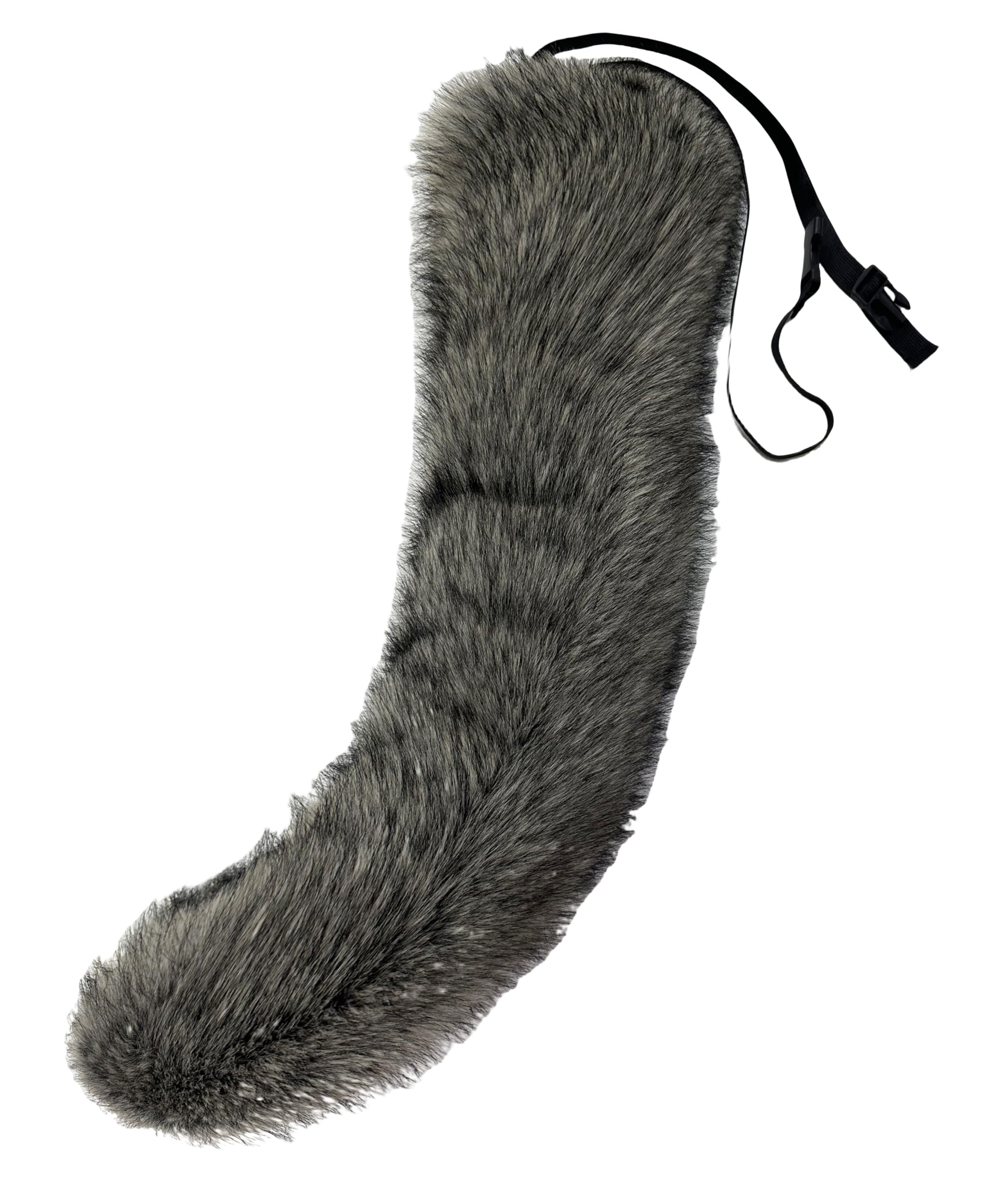 Lina & Lily Adults Faux Fur Fox Wolf Animal Tail Costume Fancy Dress Accessories for Cosplay Halloween Christmas Party (Beige & Black Mix) โ image 1