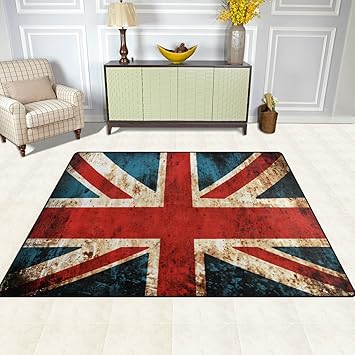 Amazon Com Yzgo Blurry Uk Union Jack Flag Kids Area Rug Country