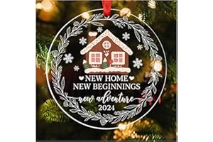 CURTIZON New Home New Adventures New Memories 2024 Christmas Ornament, New House Keepsake Gift, Homeowner Gift Ideas, Housewarming Gift, Christmas Tree Hanging Decorations (Ornament-A-08)