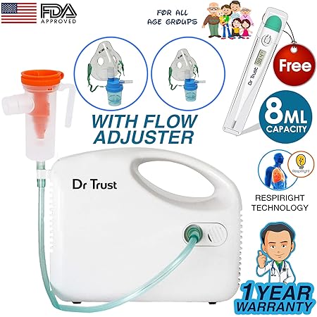 Dr Trust Bestest Compressor Nebulizer Machine Kit (White)