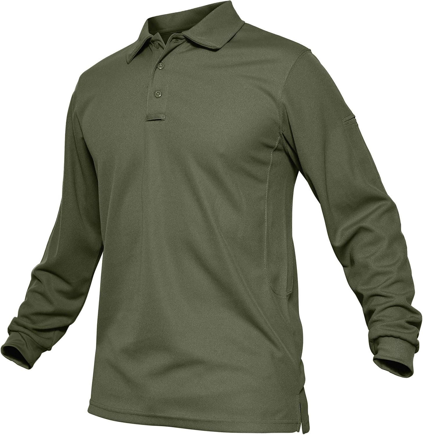 TACVASEN Mens Long Sleeve Tops Quick Dry Golf Polo Shirt Tactical