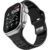 Keybudz Journey Series for Apple Watch Strap - FKM Rugged Band with Aluminum Buckle (Carbon Black) Compatible with Apple Watch Ultra 1/2, Series 10 46mm, 9/8/7 45mm, SE2/SE/6/5/4 44mm, 3/2/1 42mm