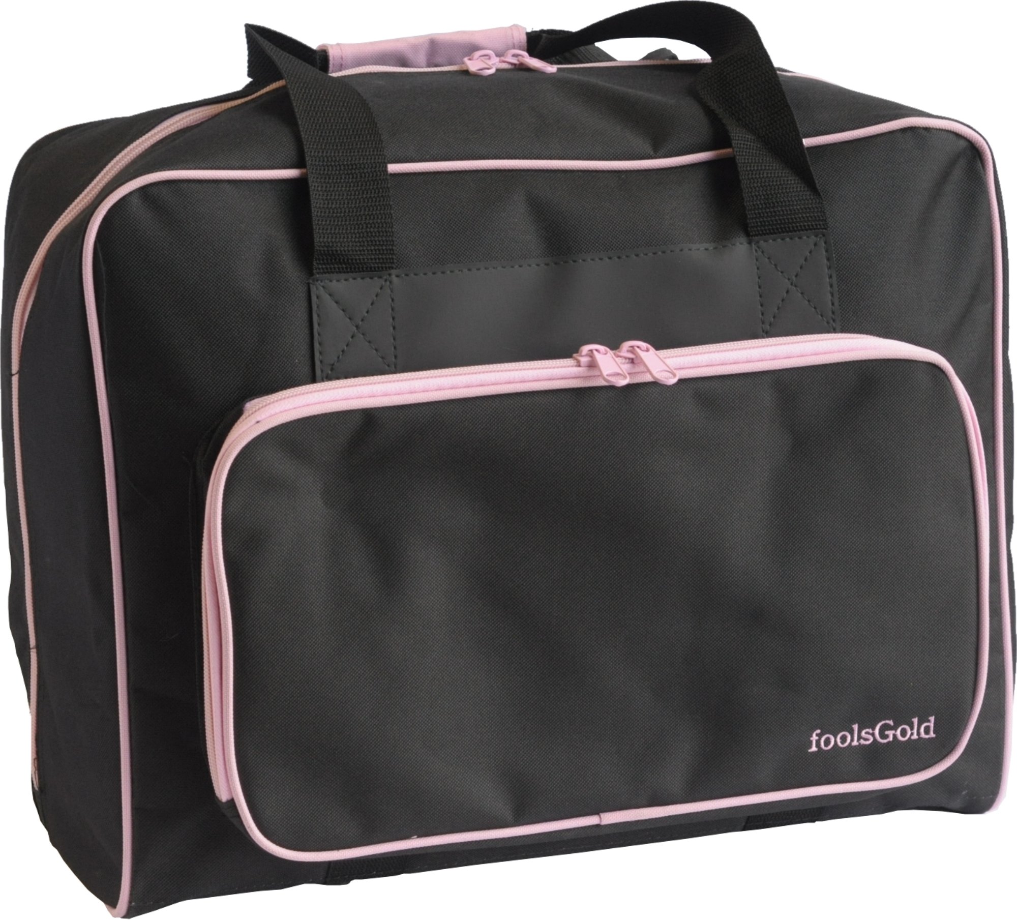 foolsGold Pro Thick Padded Sewing Machine Bag Carry Case - Black/Pink